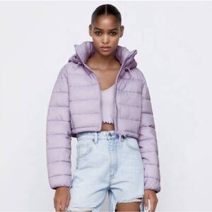 Size small purple zara cropped puffer